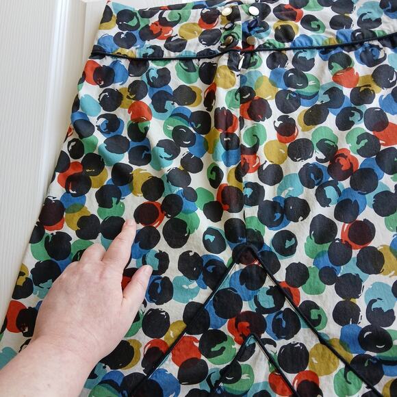 Edmé & Esyllte Bubble Finger Paints A-line Skirt size 4 REPAIRED lined cotton - Picture 12 of 13